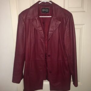 Red leather jacket